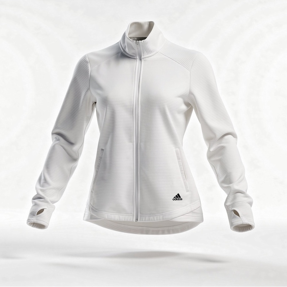 Adidas Golf Women's White Full-Zip Jacket Size Small Lightweight Stylish